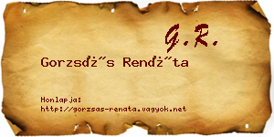 Gorzsás Renáta névjegykártya
